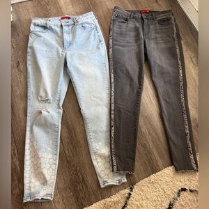 High Waisted Distressed Jeans‎ Bundle - Light Wash & Gray Wash Denim